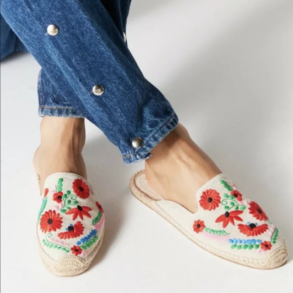 Soludos Ibiza Floral Embroidered Espadrille Mules